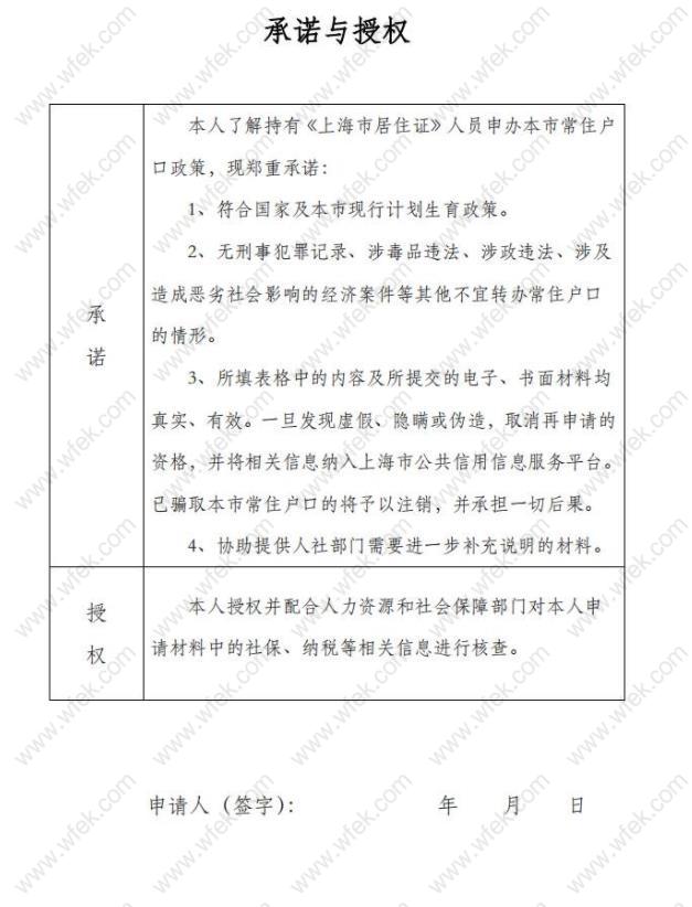 上海积分落户授权与授权书